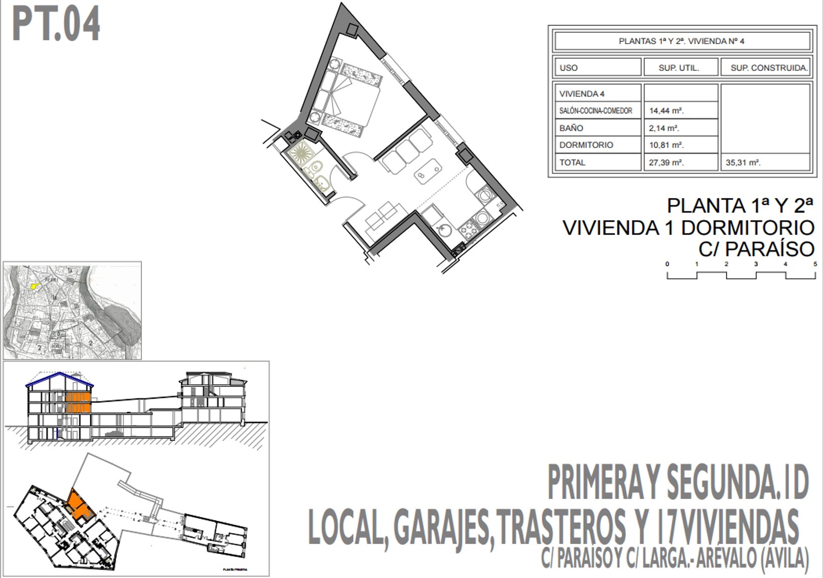 Viviendas de 1 dormitorio. Gestora de Inmuebles Arevalense.